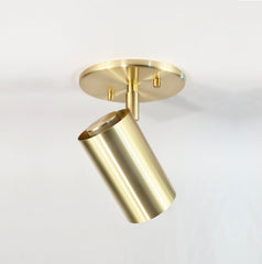 Brass Cylinder Adjustable Spot - Side Mount