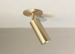 Brass Cylinder Adjustable Spot - Top Mount - w/ Long Shade