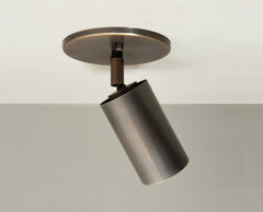 Brass Cylinder Adjustable Spot - Top Mount
