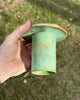 Brass Cylinder Flush Spot - Oxidized Verde