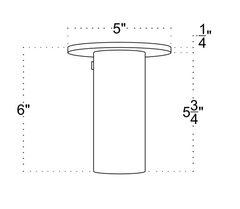 Brass Cylinder Flush Spot - w/ Long Shade