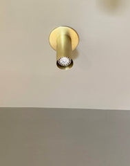 Brass Cylinder Flush Spot - w/ Long Shade