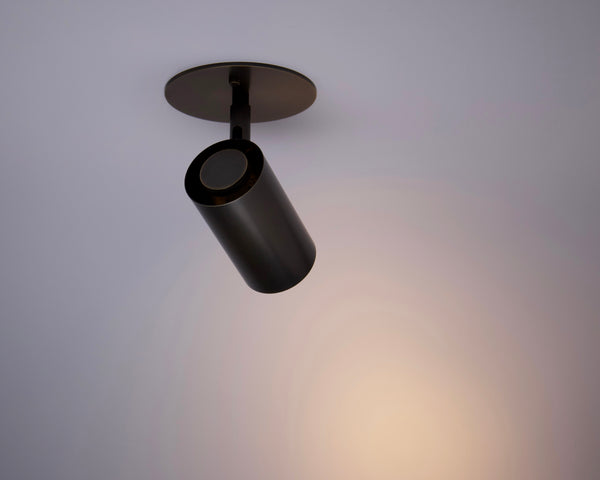 Brass Cylinder Adjustable Spot - Side Mount