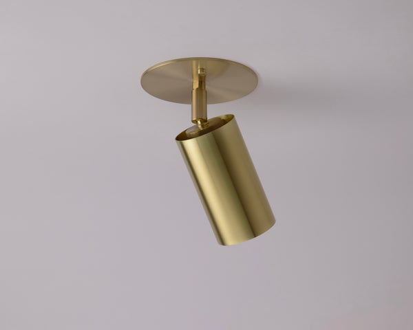 Brass Cylinder Adjustable Spot - Top Mount