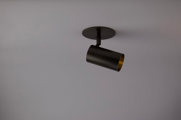 Brass Cylinder Adjustable Spot - Side Mount