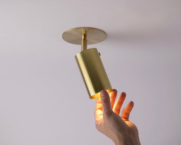 Brass Cylinder Adjustable Spot - Top Mount