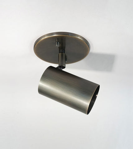 Brass Cylinder Adjustable Spot - Side Mount