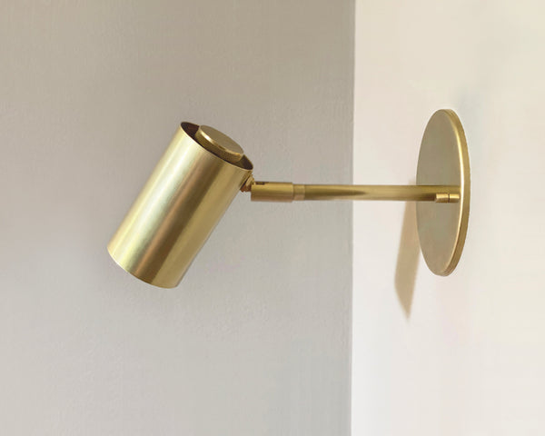 Brass Cylinder Extension Wall Lamp