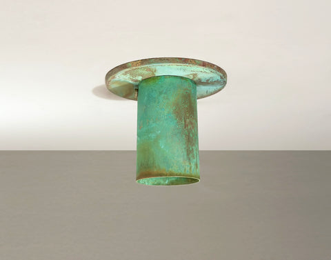 Brass Cylinder Flush Spot - Oxidized Verde