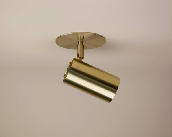 Brass Cylinder Adjustable Spot - Side Mount