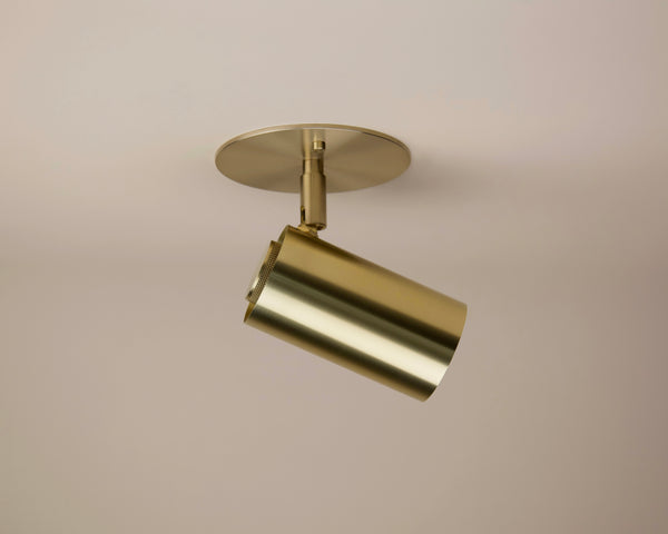 Brass Cylinder Adjustable Spot - Side Mount