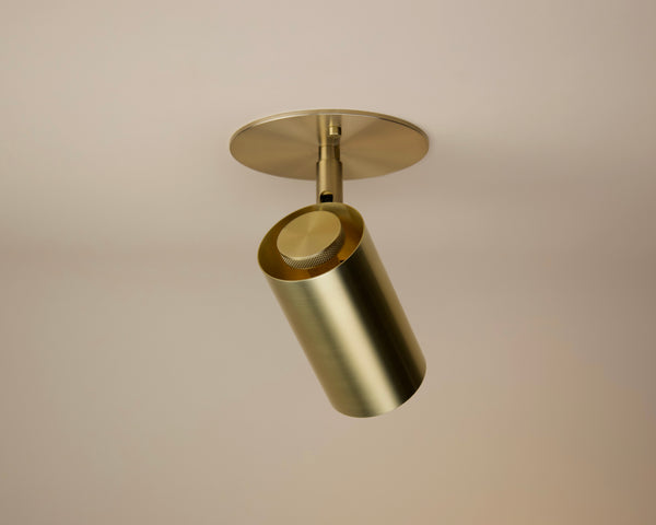 Brass Cylinder Adjustable Spot - Side Mount