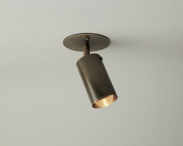 Brass Cylinder Adjustable Spot - Top Mount