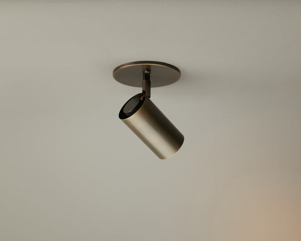 Brass Cylinder Adjustable Spot - Side Mount