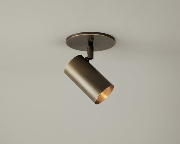 Brass Cylinder Adjustable Spot - Side Mount
