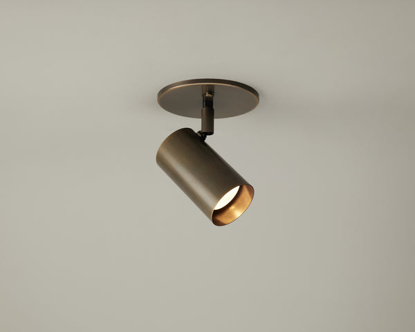 Brass Cylinder Adjustable Spot - Side Mount
