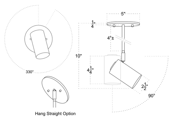 Brass Cylinder Drop Spot - Side Mount