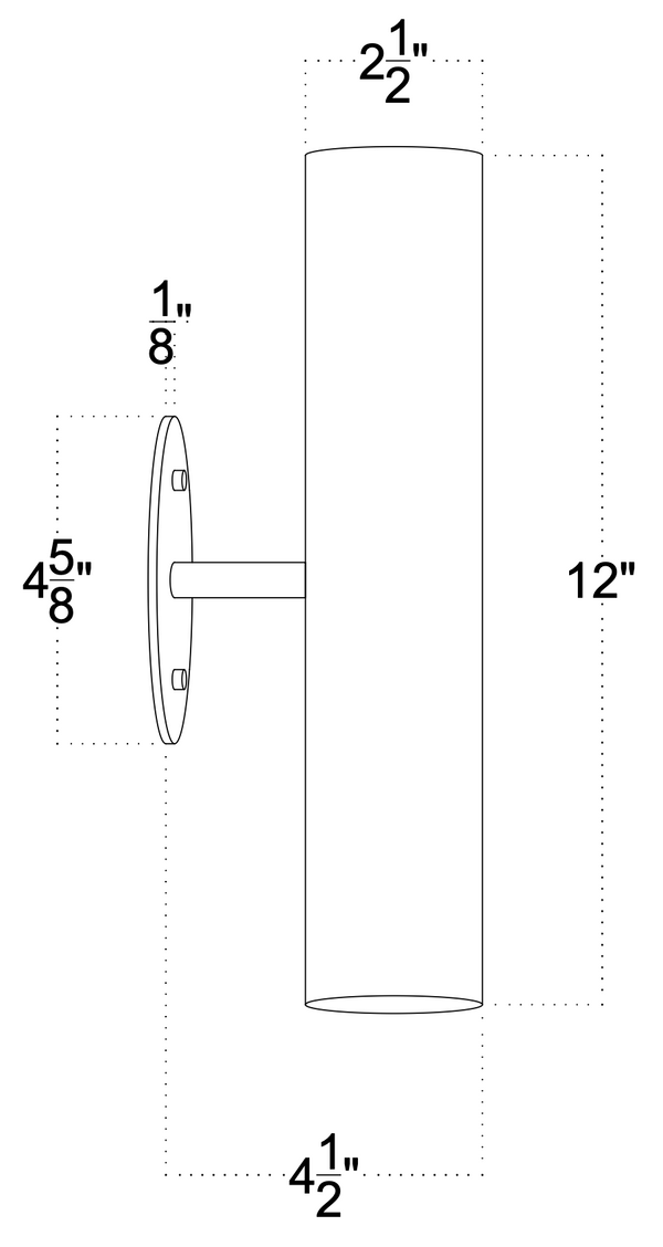 Brass Cylinder Up-Down Sconce