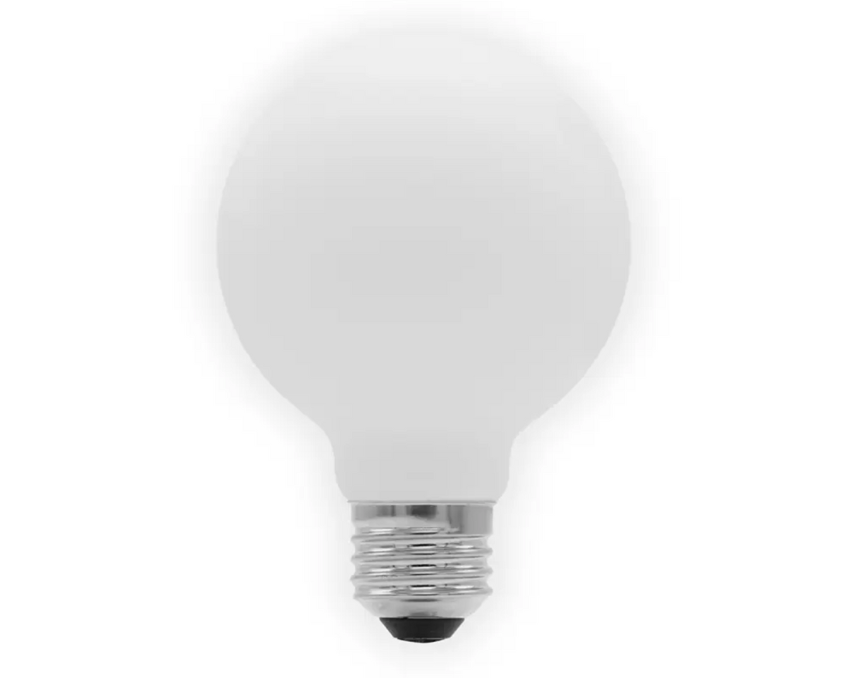 White light bulb on a white background