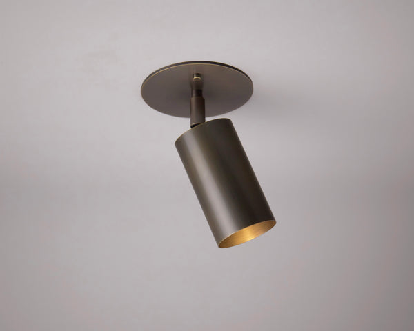 Brass Cylinder Adjustable Spot - Top Mount