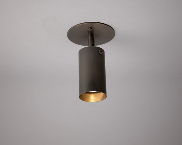 Brass Cylinder Adjustable Spot - Top Mount