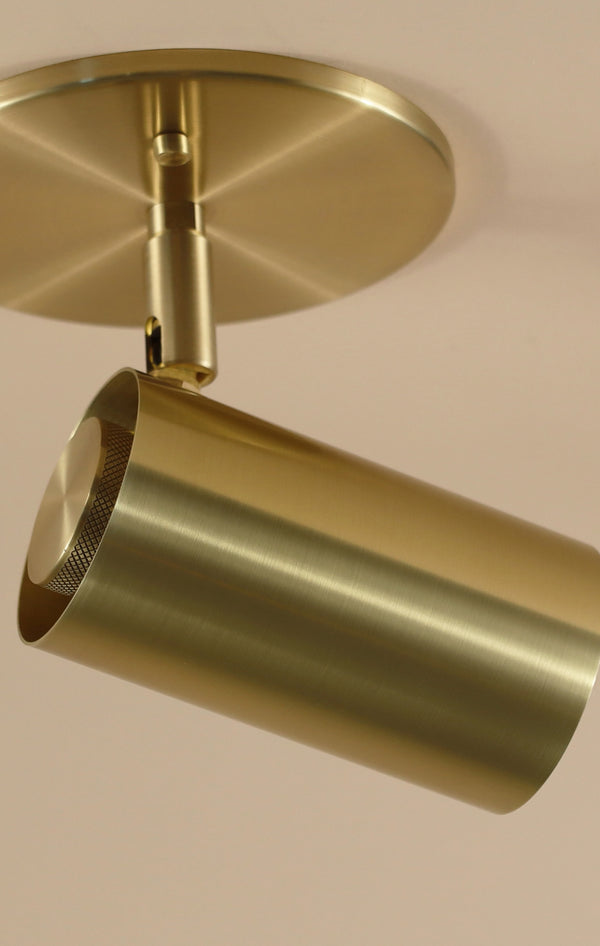 Brass Cylinder Adjustable Spot - Side Mount