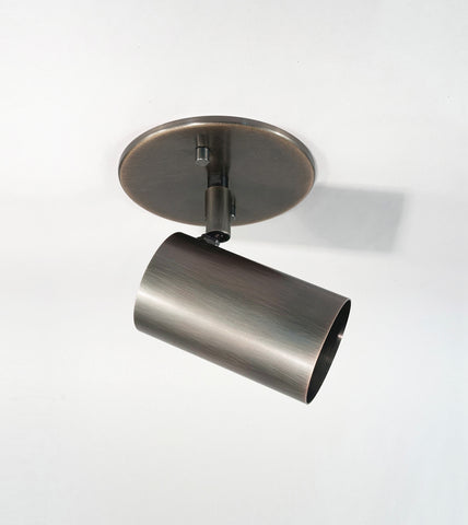 Brass Cylinder Adjustable Spot - Side Mount