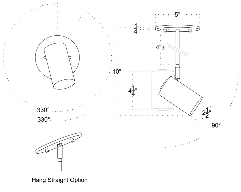 Brass Cylinder Drop Spotlight - Side Mount – Long Made Co.