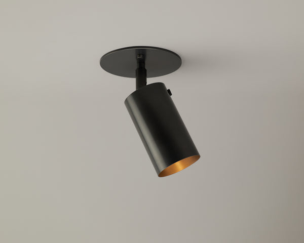 Brass Cylinder Adjustable Spot - Top Mount