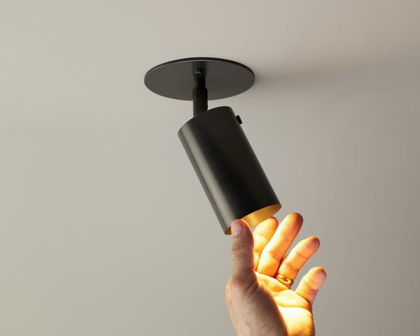 Brass Cylinder Adjustable Spot - Top Mount