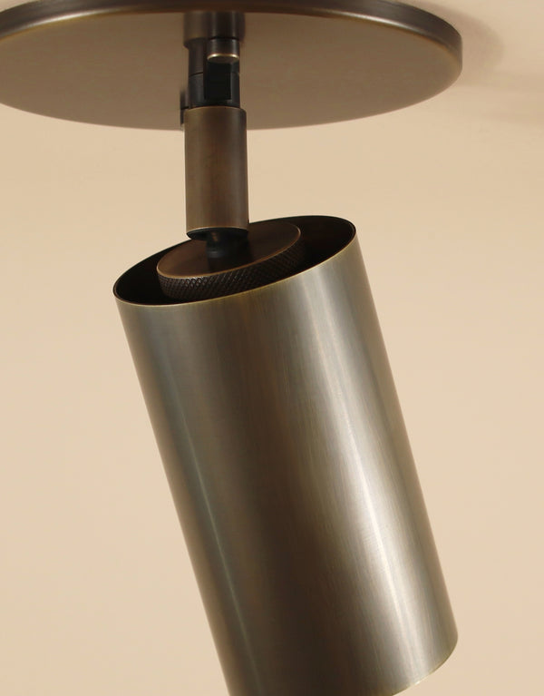 Brass Cylinder Adjustable Spot - Top Mount