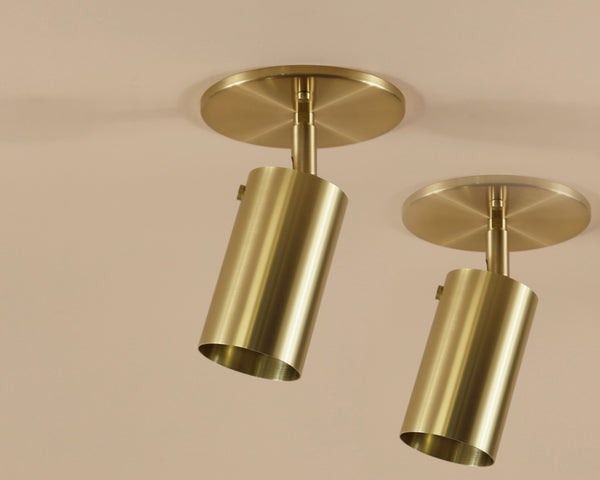 Brass Cylinder Adjustable Spot - Top Mount