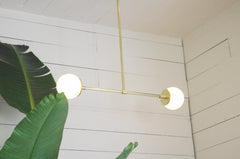 Glass Orb Double Chandelier