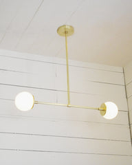 Glass Orb Double Chandelier