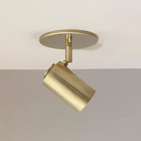 Brass Cylinder Adjustable Spot - Side Mount