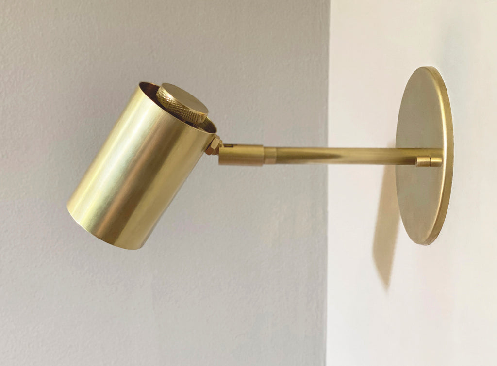 Brass Cylinder Extension Wall Lamp