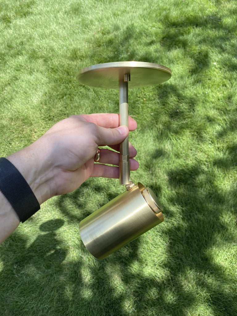 Brass Cylinder Flush Spot - Oxidized Verde – Long Made Co.