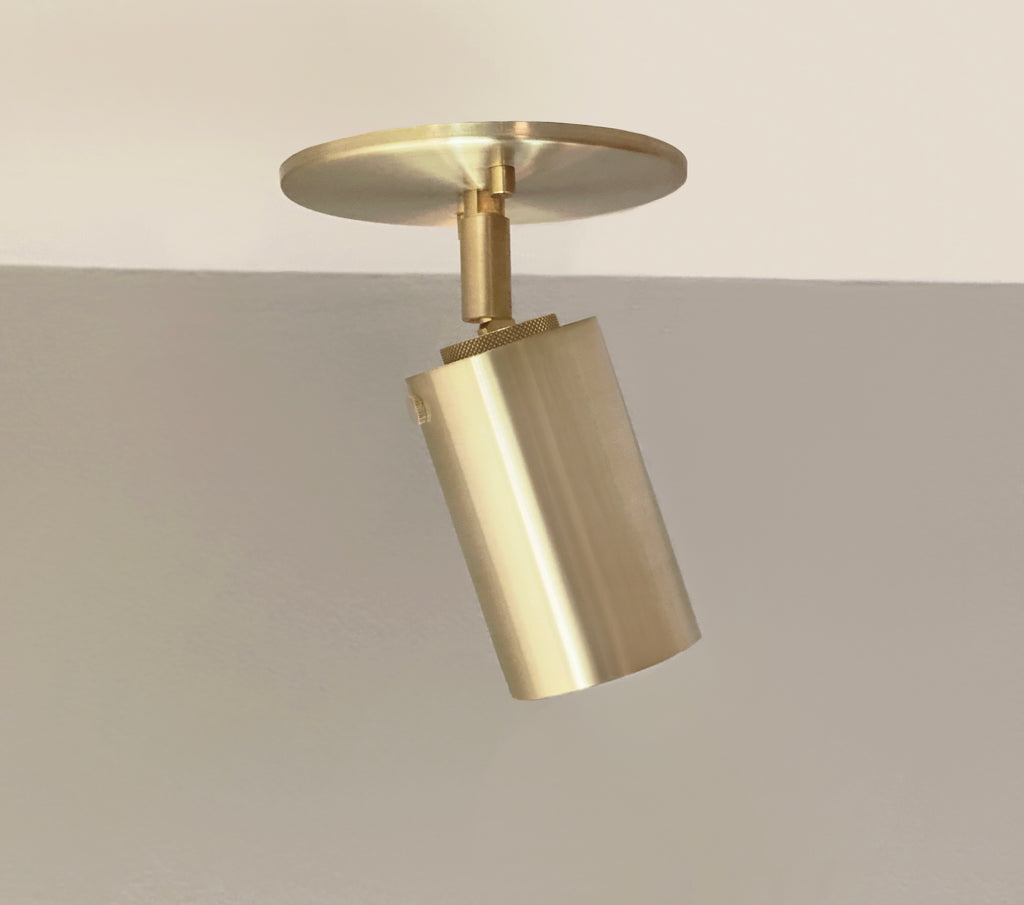 Brass Cylinder Adjustable Spot - Top Mount